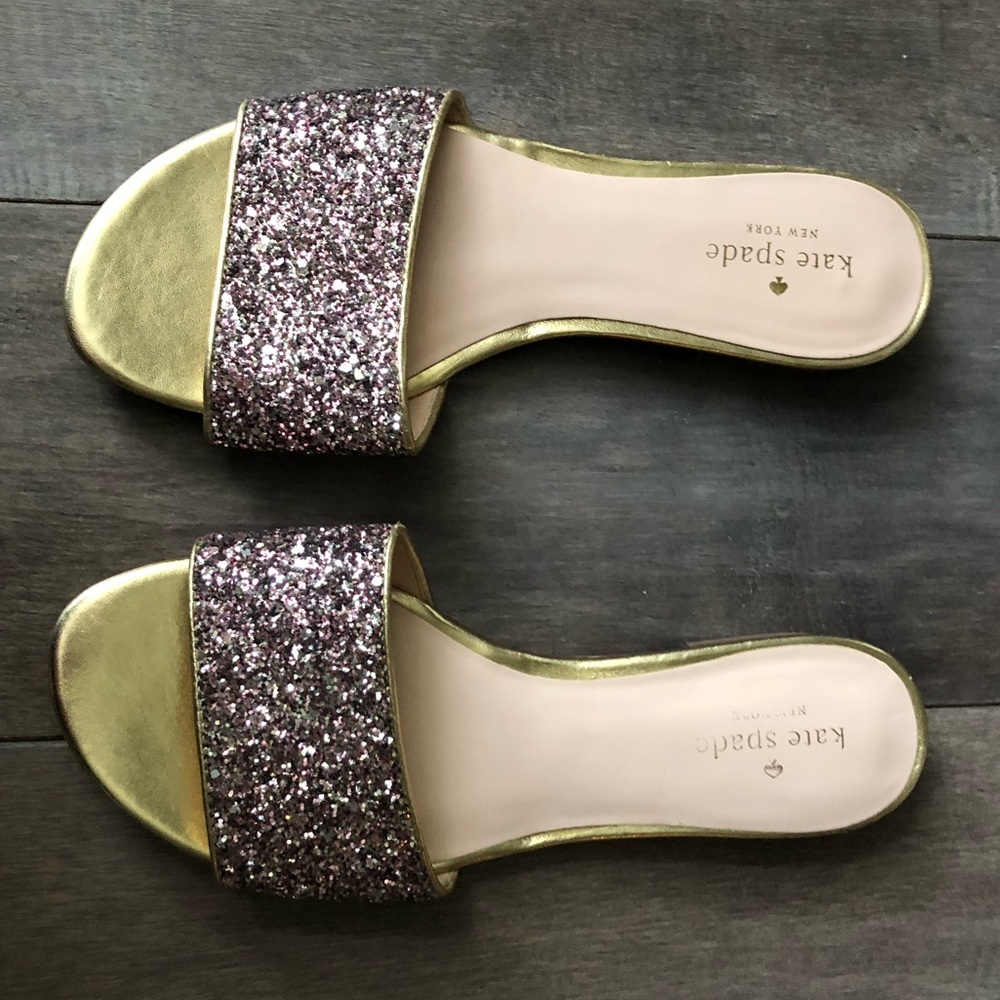 Kate Spade Glitter Slide Sandals